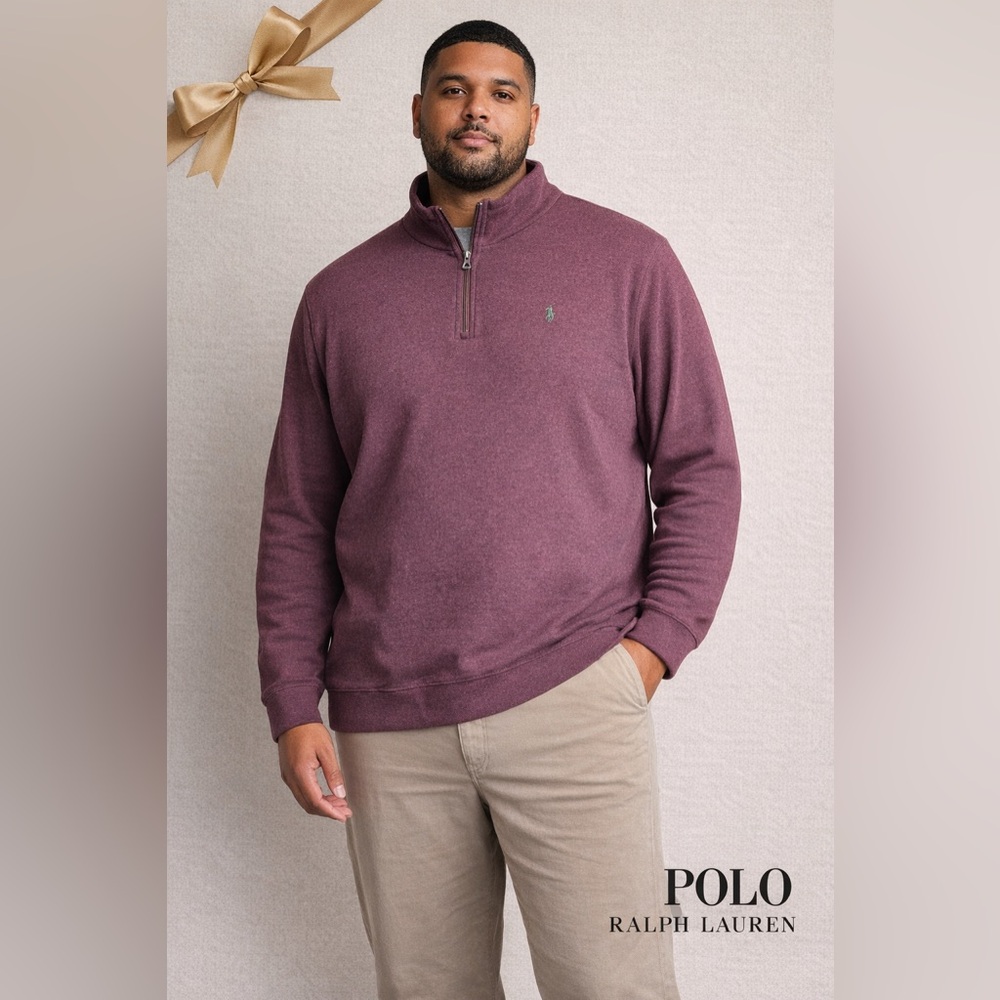 ⸻

Polo Ralph Lauren Quarter Zip Burgundy Pullover XXL